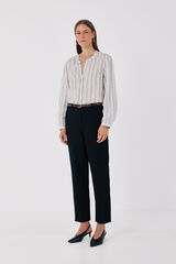 Cortefiel Women's tailored trousers with belt Black