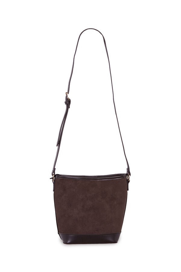 Cortefiel Bucket crossbody bag Dark brown