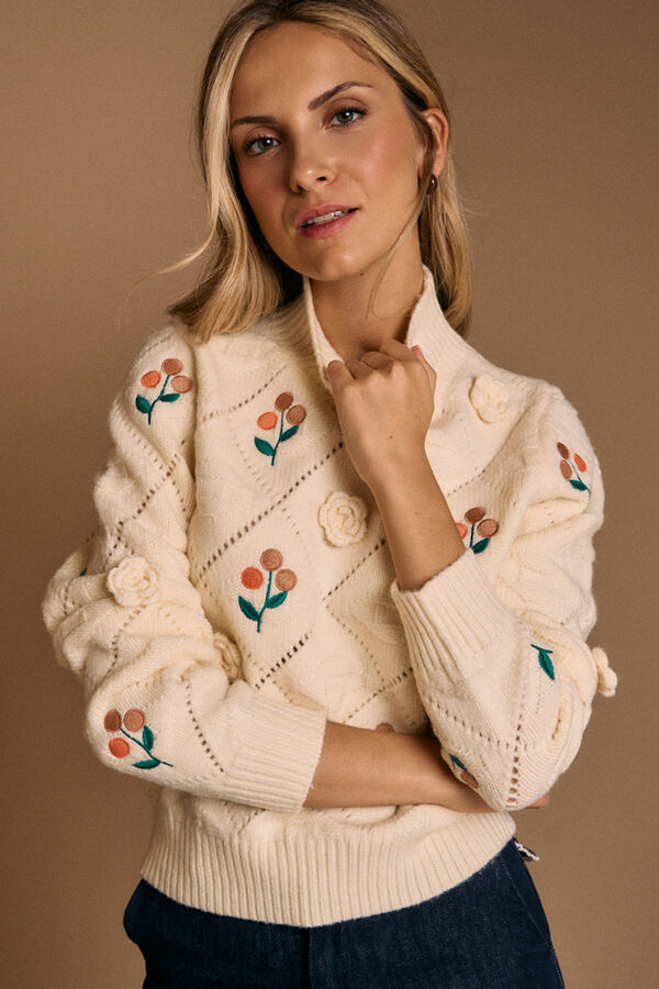 Polín Et Moi Camisola flor Lina Ecru