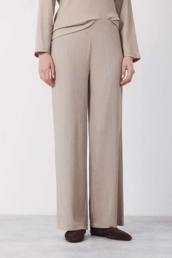 Cortefiel Jersey-knit trousers Beige