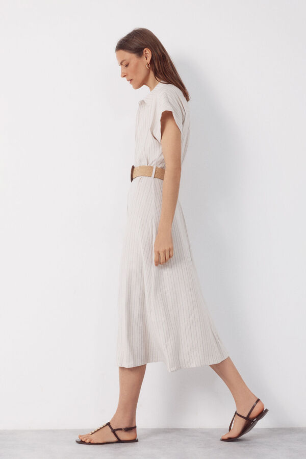 Cortefiel Linen dress Printed white