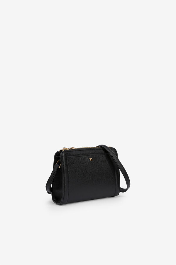 Vilanova Bolsa bandolera efecto cuero metalizado Negro