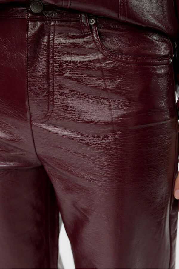 Vero Moda Calça enceradas brilhantes Roxo