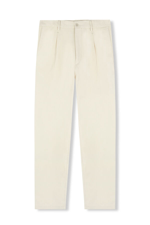 OOTO Calças chino pinças Ecru