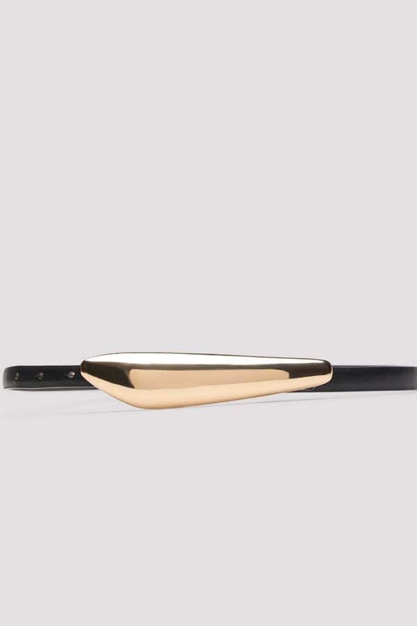 Cortefiel Thin buckle belt Black