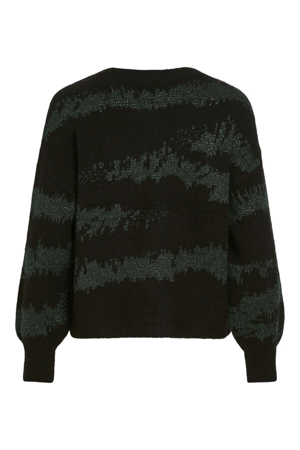 Cortefiel Jacquard knit jumper Black