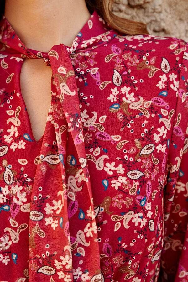 Cortefiel Long pleated dress  Multicolour