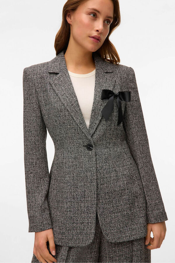 Vero Moda Blazer longo com efeito marmorizado Preto