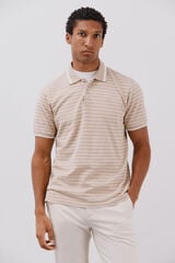 Cortefiel Camisa polo riscas Oxford Tostado