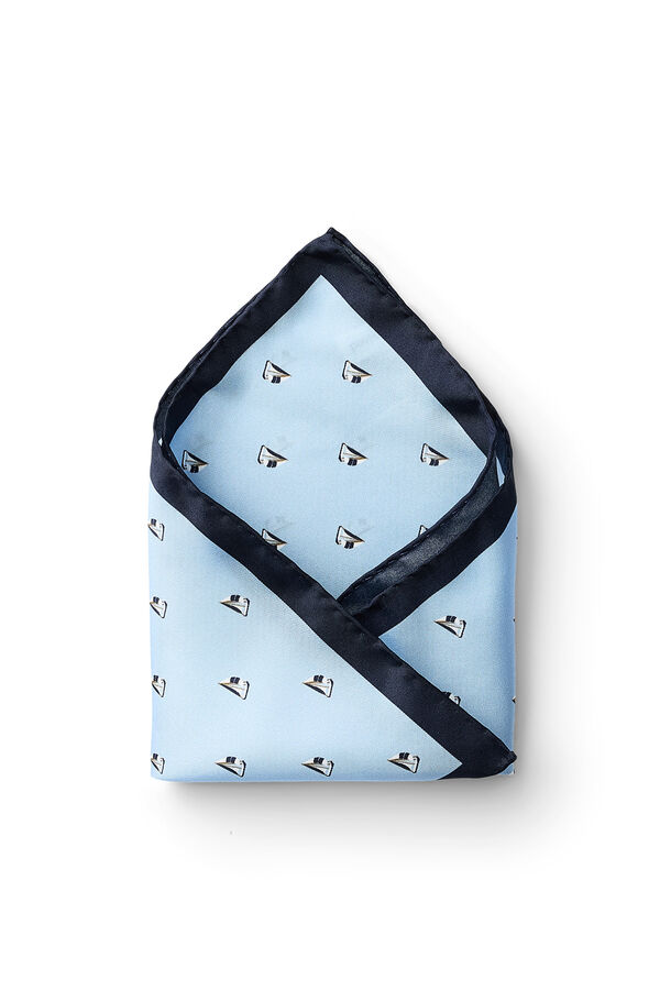 Selected Men's silk scarf Blue