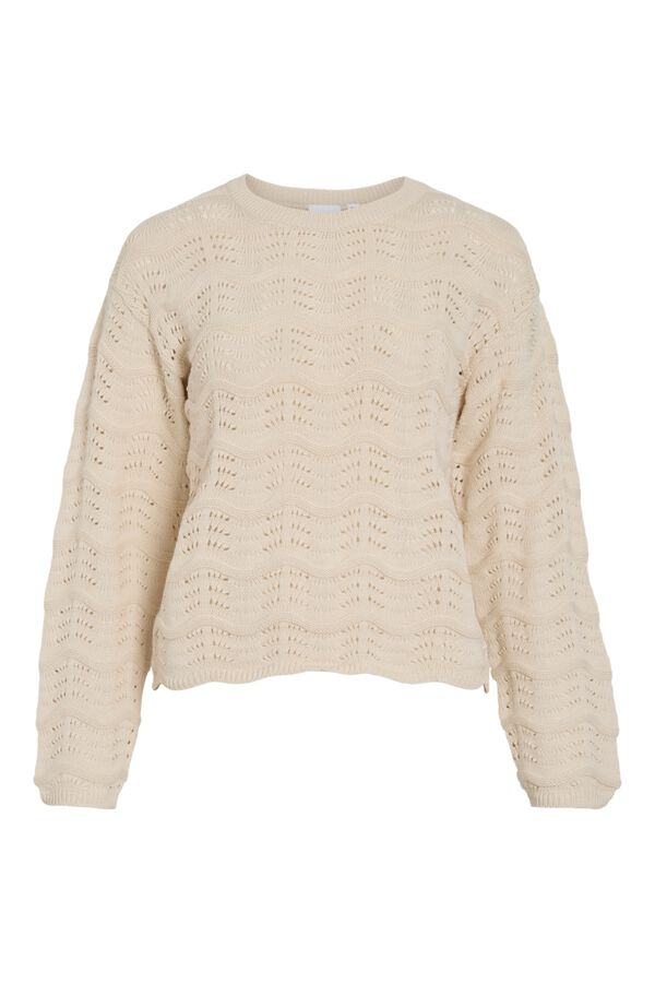 Vila Camisola de malha pointelle em algod&atilde;o org&acirc;nico Tostado