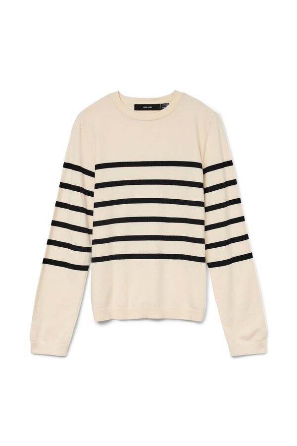 Vero Moda Camisola de malha &agrave;s riscas Tostado