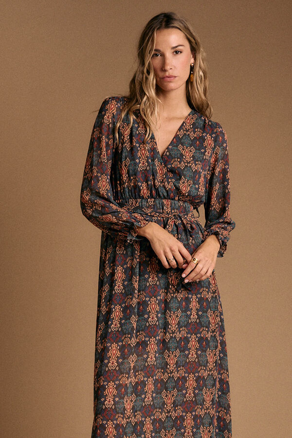 Polín Et Moi Vestido longo estampado esmeralda Verde