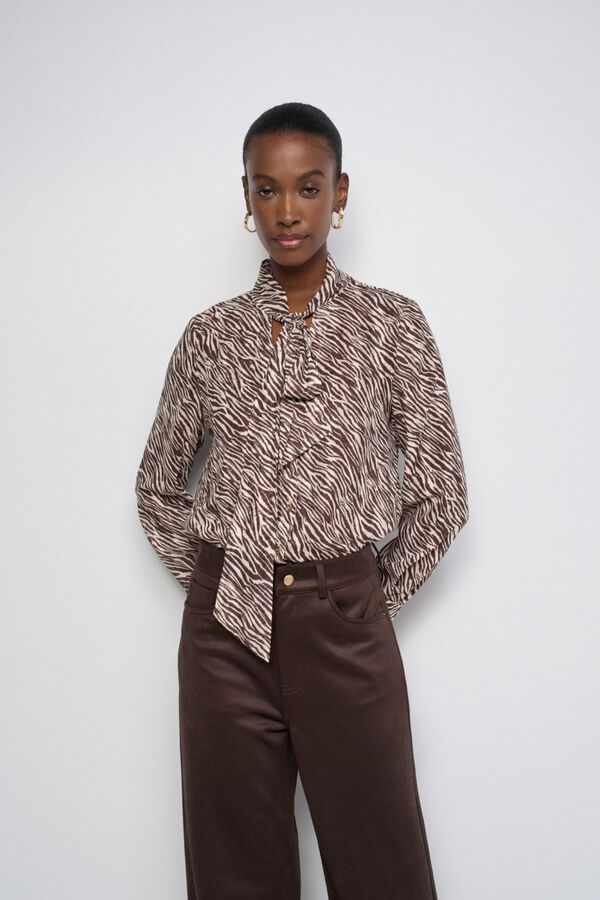 Salsa Jeans Tie-neck blouse Beige