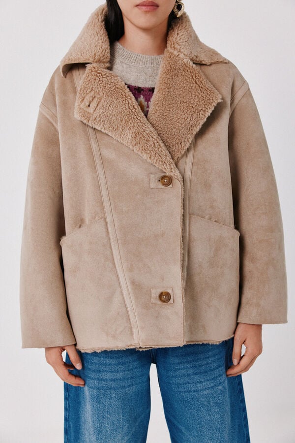 Cortefiel Double-faced jacket Dark brown