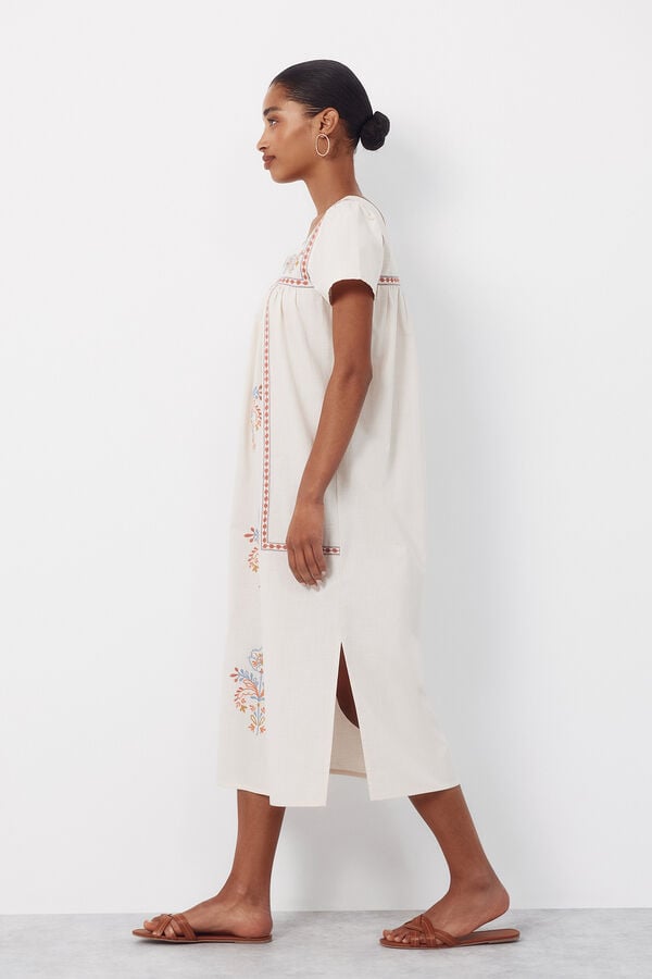 Cortefiel Floral embroidered dress Multicolour