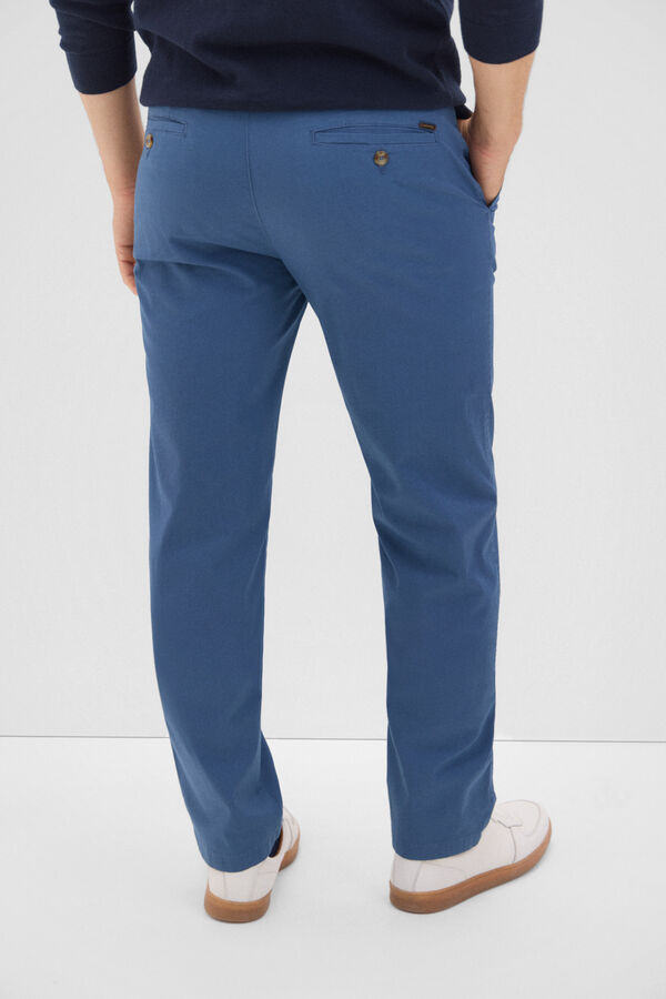 Cortefiel Calças chino com estampado regular fit Azul