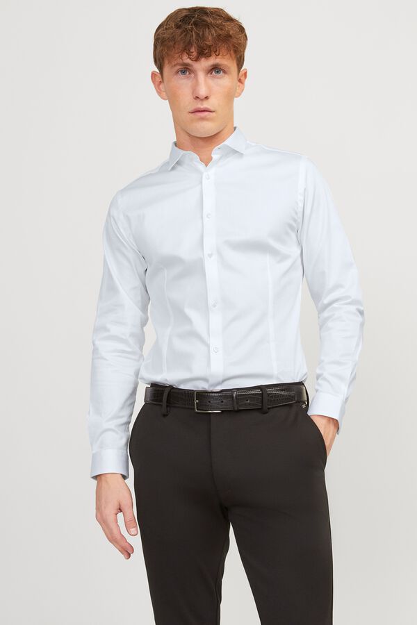 Jack & Jones Camisa em cetim super slim Branco