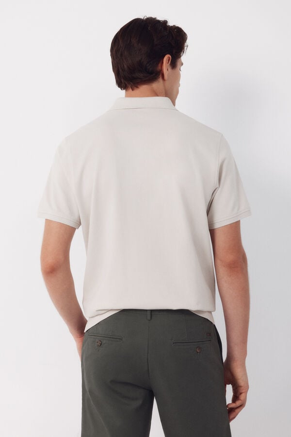 Cortefiel Piqu&eacute; basic polo shirt Beige