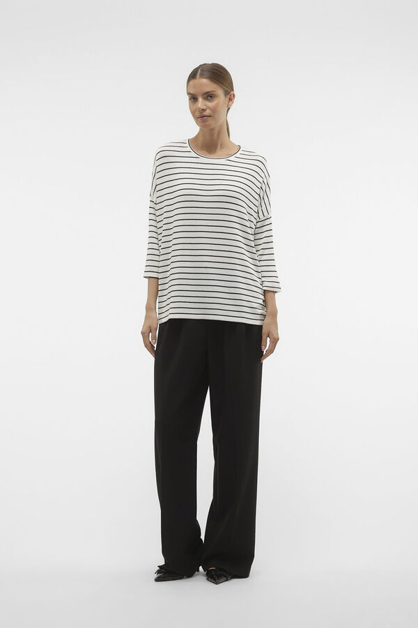 Vero Moda Camisola de malha manga 3/4 Branco