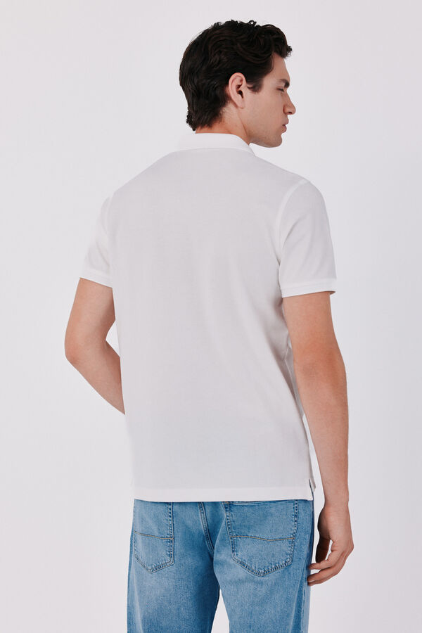 Cortefiel Piqu&eacute; slim polo shirt White