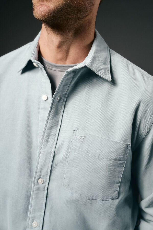 OOTO Camisa de microveludo lisa Azul