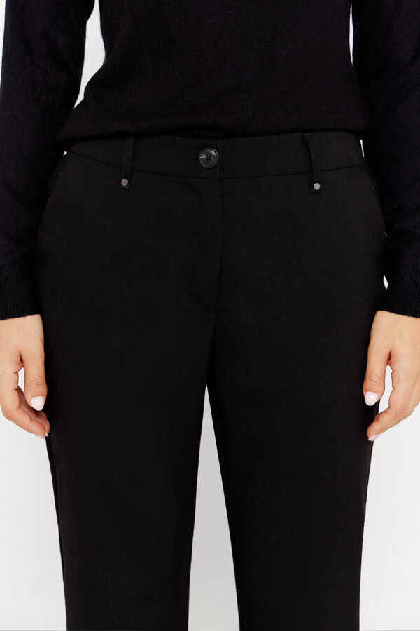 Cortefiel Flared dress trousers Black