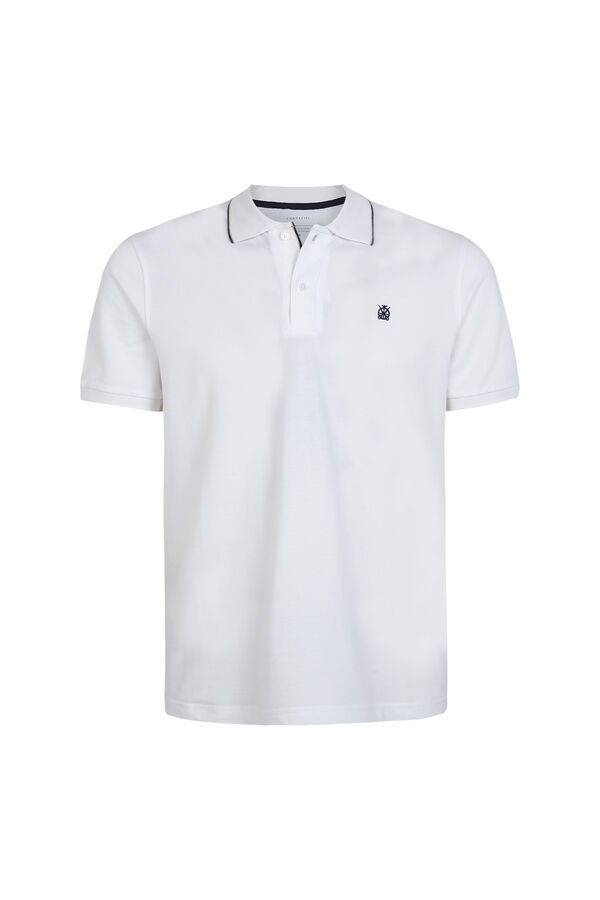 Cortefiel Polo with tips White