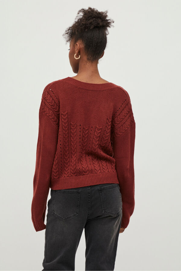 Cortefiel Jersey-knit cardigan Red