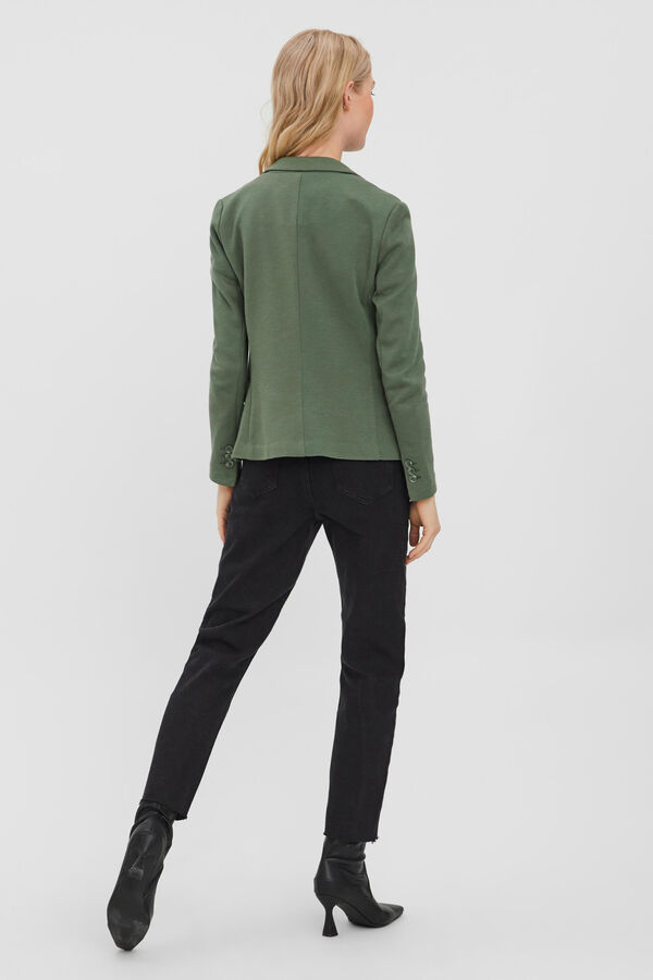 Cortefiel Long sleeve blazer with pockets Green