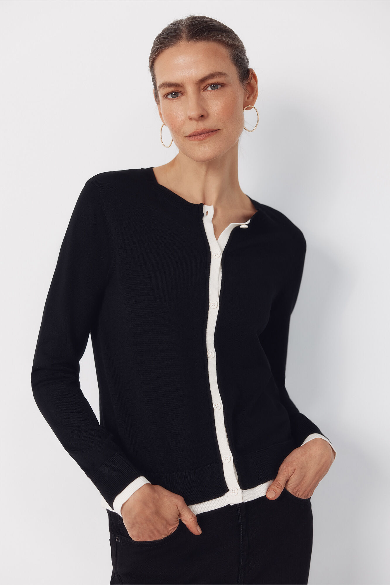 Cortefiel Jersey-knit contrast jacket