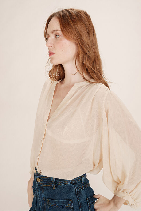 Grace & Mila blusa de lurex Castanho