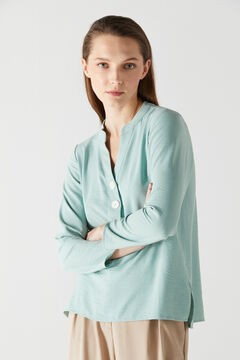 Cortefiel Textured Comfort blouse Green