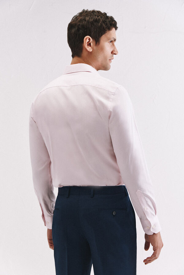 Cortefiel Plain easy-iron dress shirt Pink