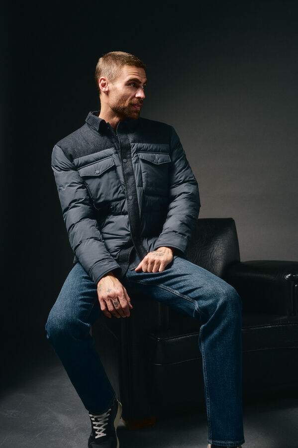 OOTO Sobrecamisa acolchoada com bolsos Azul