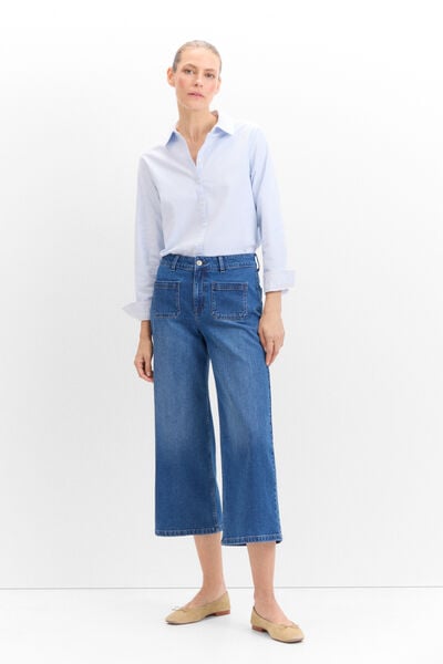 Cortefiel Marine Pockets Trousers Blue