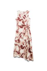 Vero Moda Vestido midi com gola redonda e detalhe de n&oacute; Castanho