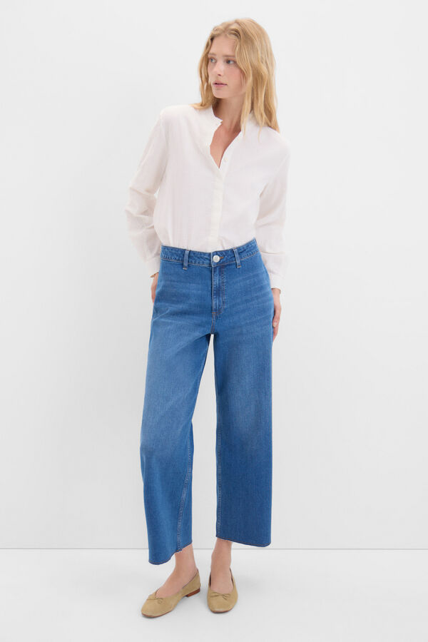 Cortefiel Marine Trousers Blue