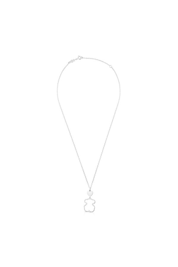 Tous Collar de plata motivo oso New Silueta Gris