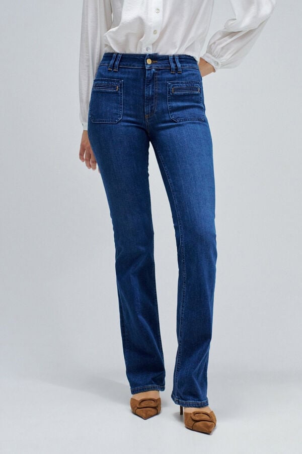 Salsa Jeans Calça jeans bootcut push up Destiny Azul