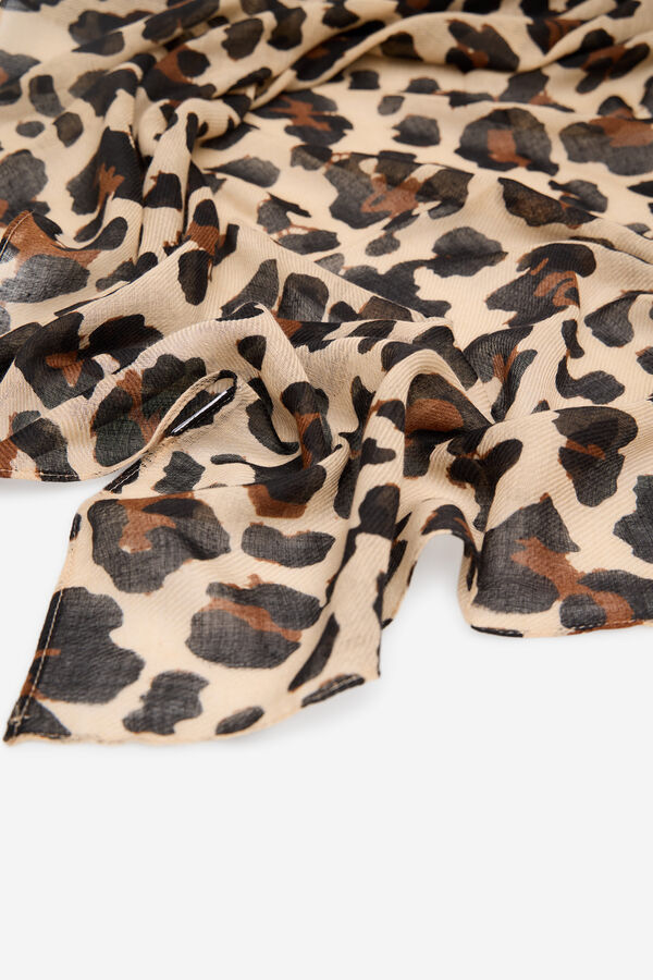 Cortefiel Leopard scarf Printed brown