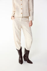 Slowlove Pantal&oacute;n recto bordado Ecru