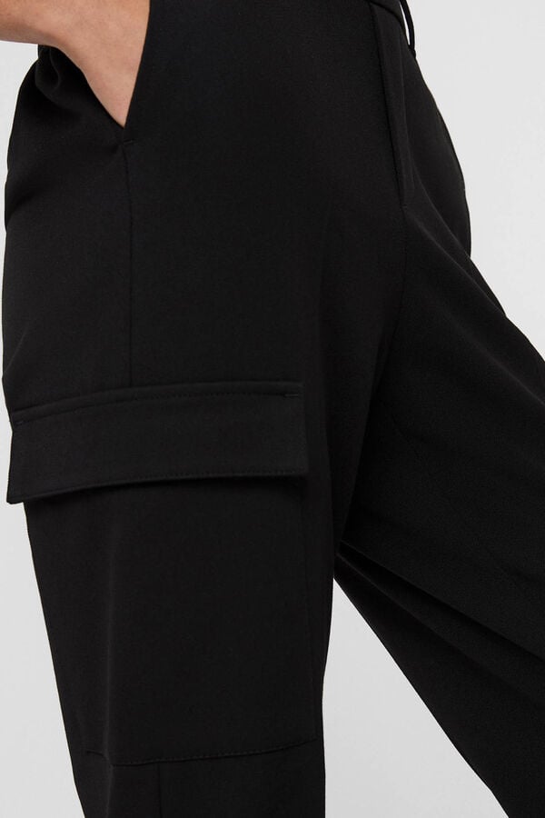 Cortefiel Ankle cargo trousers Black