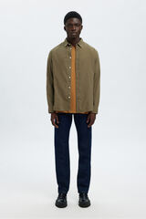 Selected Slim fit long sleeve shirt . Green