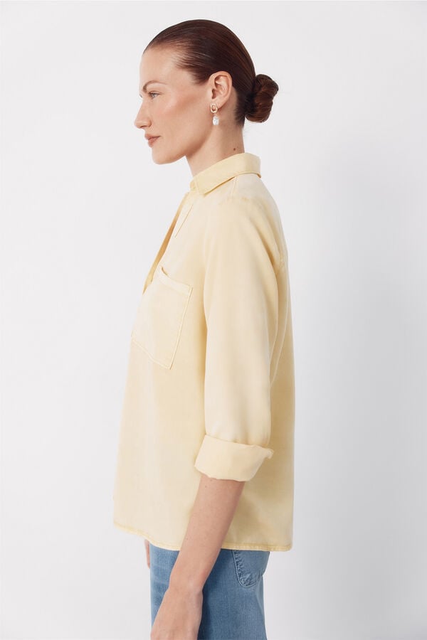 Cortefiel Tencel denim shirt Gold