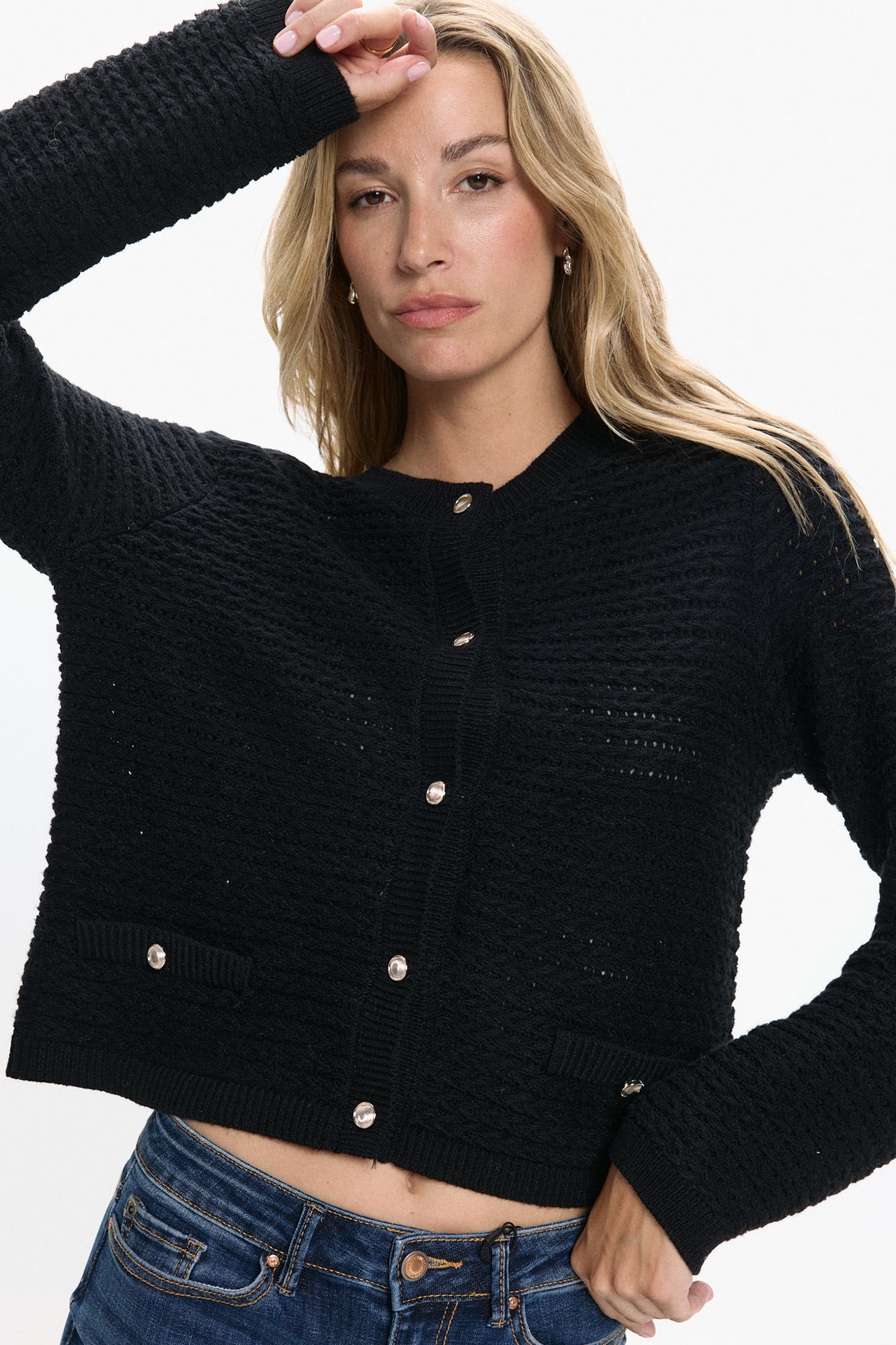 Vero Moda C&aacute;rdigan botones plateados