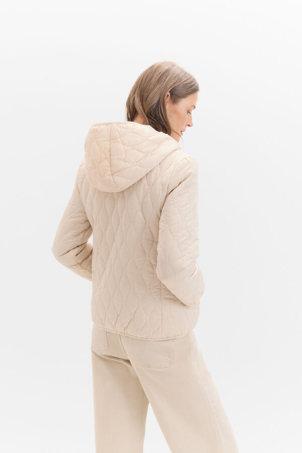 Cortefiel Ultralight quilted jacket Ivory