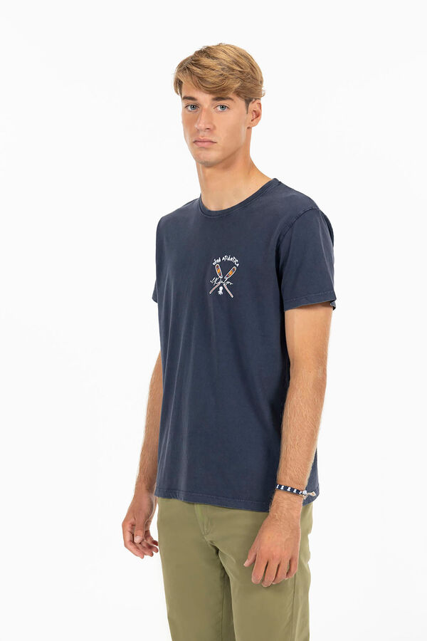 elPulpo Camiseta étnica com estampado de remo  Azul