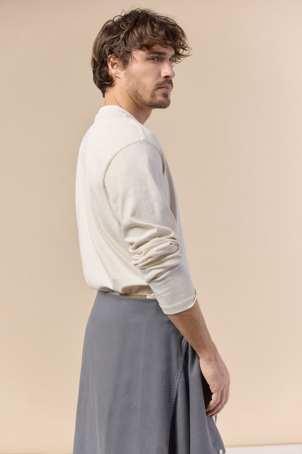 OOTO Long sleeve basic T-shirt Beige