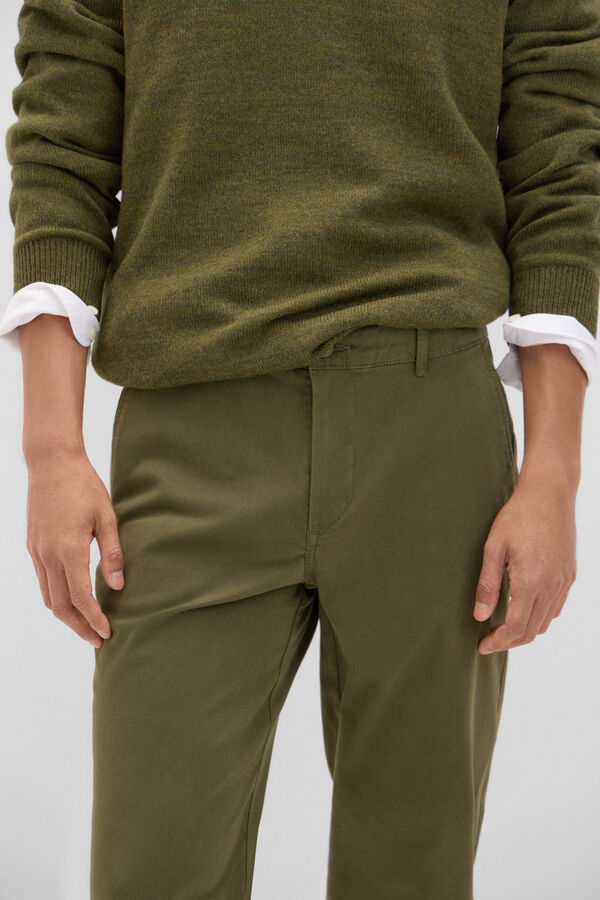 Cortefiel Regular fit chinos Green